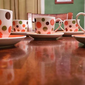 FGHaus Polka dot coffee cups - Service for 6
